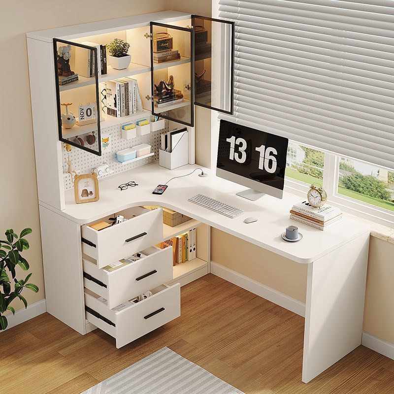Modern Minimalist Desk Home Bedroom Study Storage Floor-Standing Bookshelf Desk Combination Cabinet