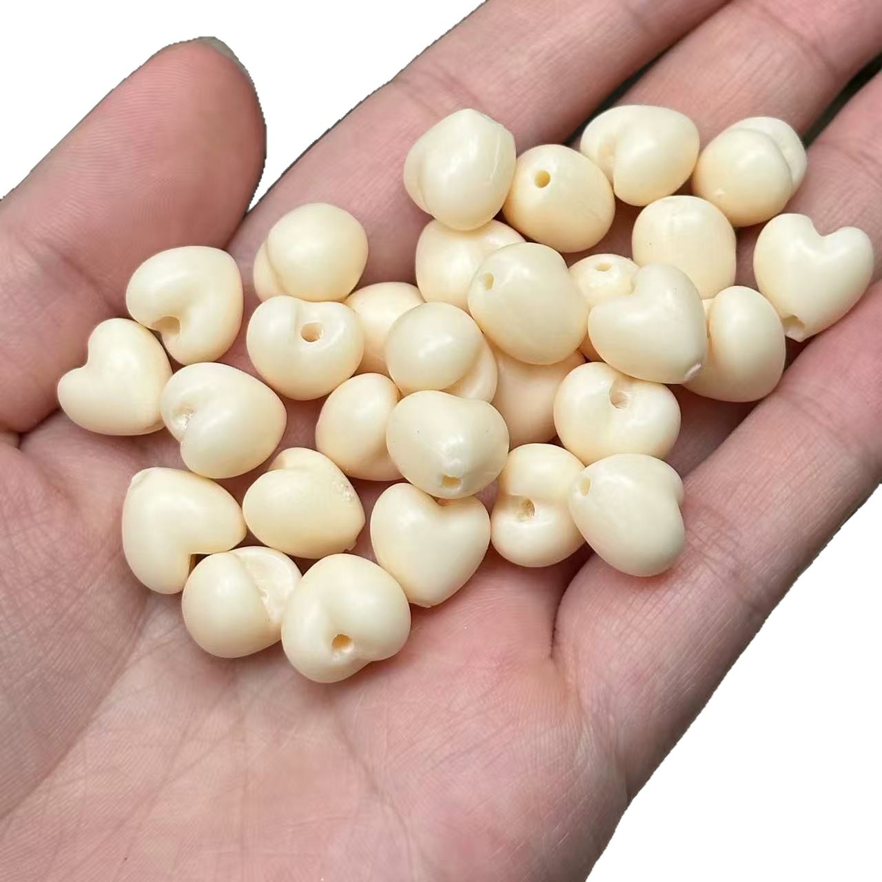 Ivory Fruit Heart Carving with Beads Loose Beads DIY Bodhi Fruit Bracelet Super Cute Accessories Handheld Accessories for Men and Women