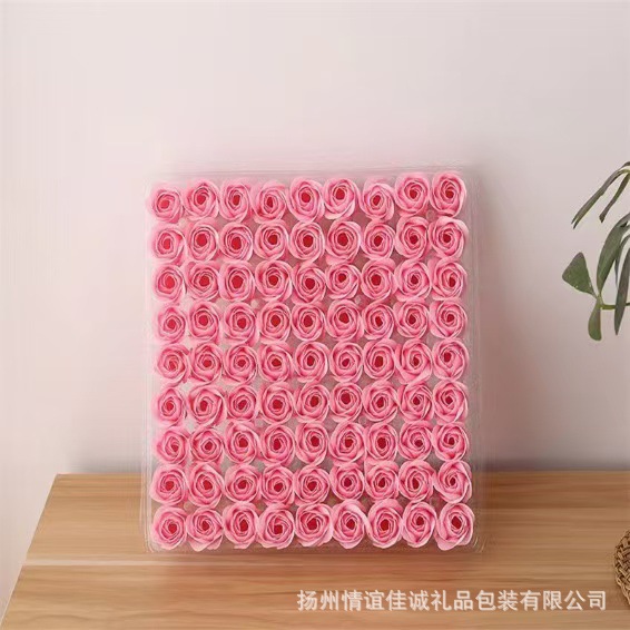 No Base Soap Flower Three-Layer Flower Head Soap Flower Auxiliary Material Holiday Gift Decoration Soap Flower Source Factory Direct Sale