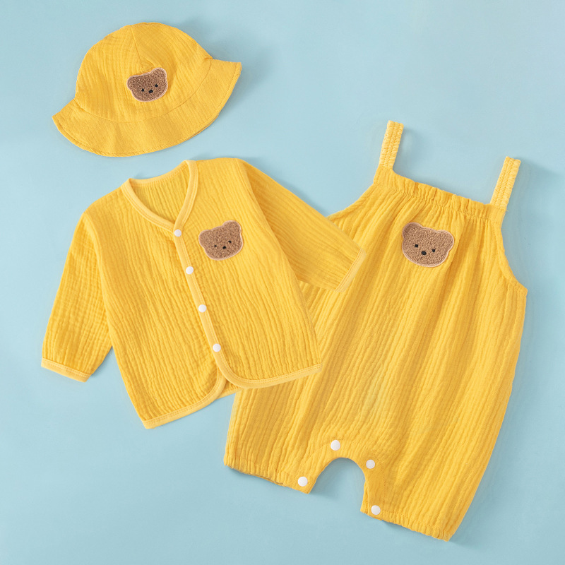 Baby Sunscreen Clothing Summer Cotton Gauze Coat Long-sleeved Single-piece Top Baby Summer Coat Summer Air-conditioning Clothes