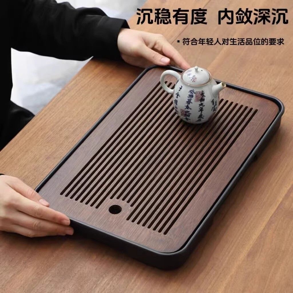 Portable Tea Tray Household Hotel Small Dry Brewing Table Tea Set Bamboo Tray Modern Simple Drainage Drain Tea Table Wholesale