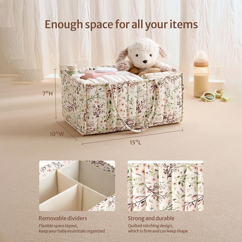 Floral Mother and Baby Bag Diaper Storage Bag Baby Multi-Compartment Portable Mommy Bag Storage Bag Portable Bag for Going Out