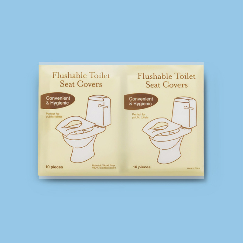 English neutral packaging disposable toilet mat ten pieces soluble water wood pulp paper toilet paper 11 years factory straight hair