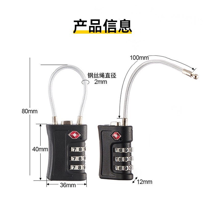 New Luggage Lock 2024 Hot Selling Password Lock Cross-Border E-Commerce Overseas Travel Security Tsa Customs Lock