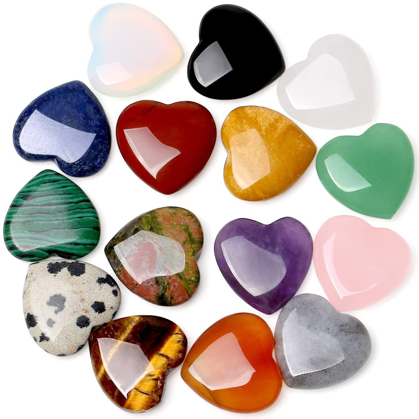 Cross-Border Hot Selling Natural Crystal 20mm Heart-Shaped Heart Natural Stone Ornaments Gemstone Wholesale Natural Stone Accessories