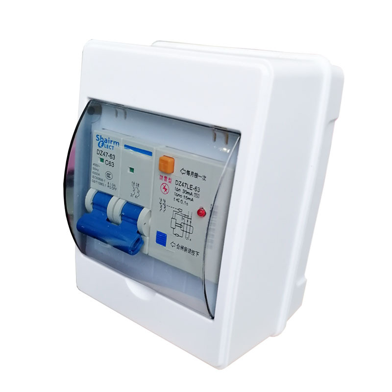 Shanghai People's Waterproof Box Lightning Protection 2P Air Switch with Leakage Protection Household 220V Circuit Breaker