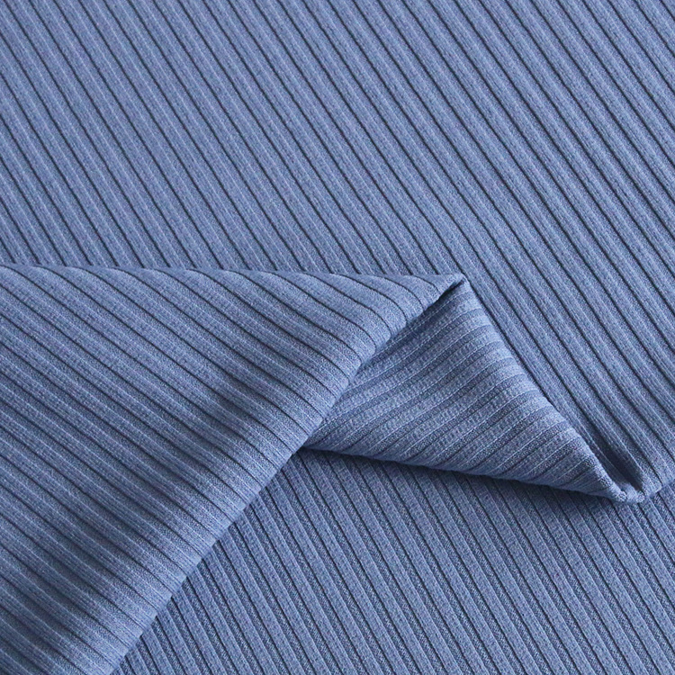 300g Knitted Ribbed Pit Clothing Knitted Fabric Rayon Polyester Spandex Stretch Women's Dress Fabric
