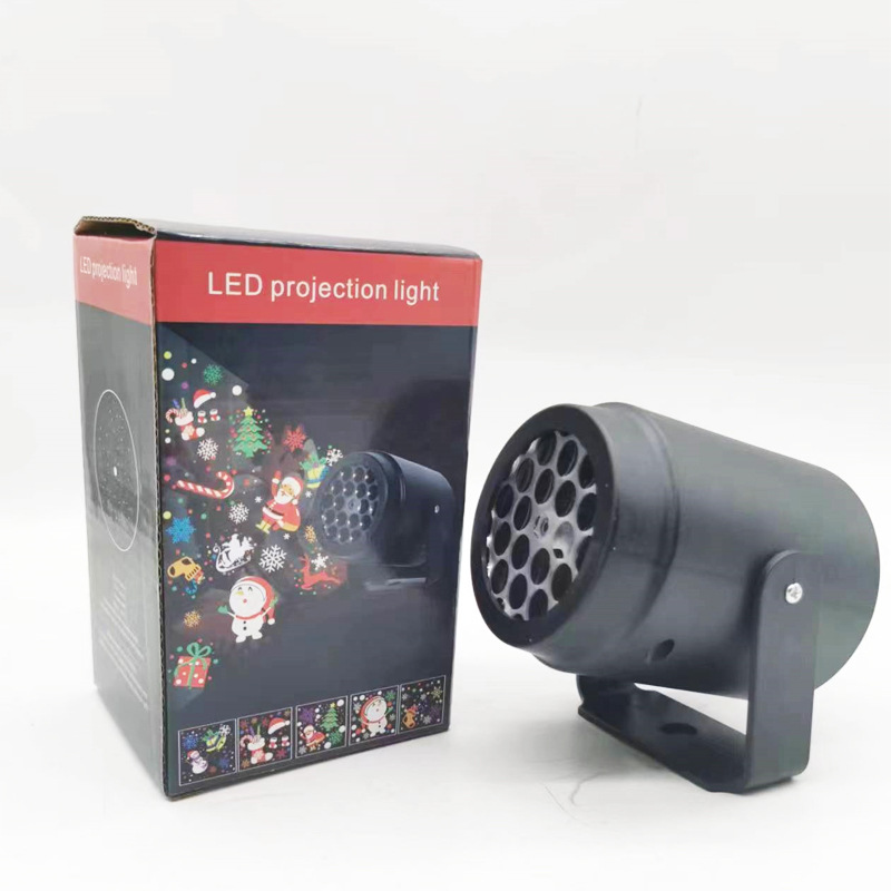 Cross-border LED16 pattern rotating projection lamp mini blizzard Christmas holiday decoration colorful projector
