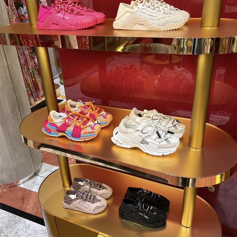 [Gao Ding] avant-garde versatile fashion fabric full cowhide material stitching Paris DG daddy shoes thick bottom sneaker