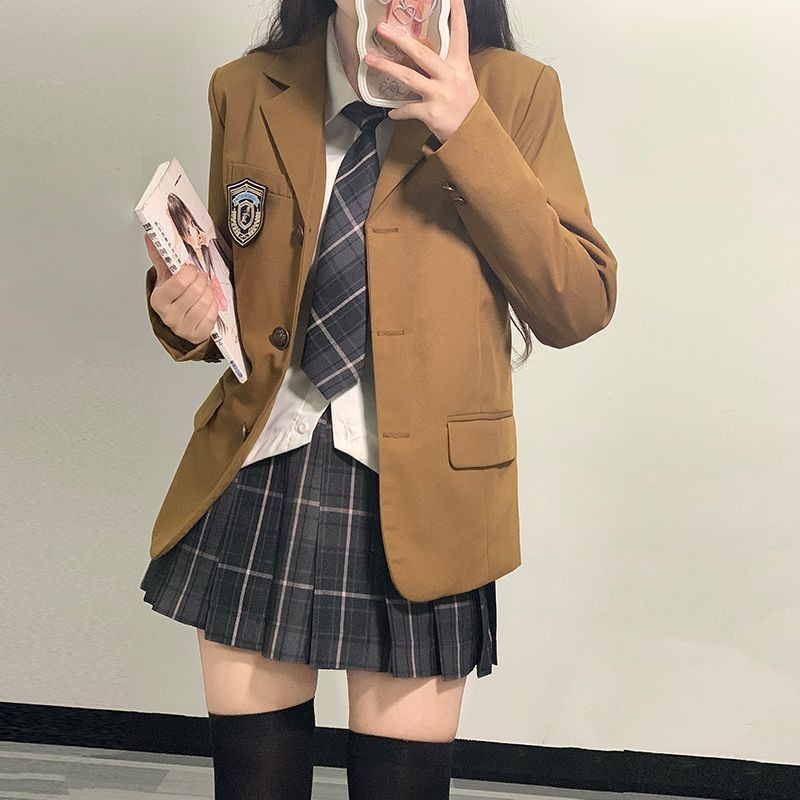 College Style Female Student Uniform Jk Suit Basic Autumn and Winter Suit Jacket Suit Performance Clothing School Uniform Class Uniform