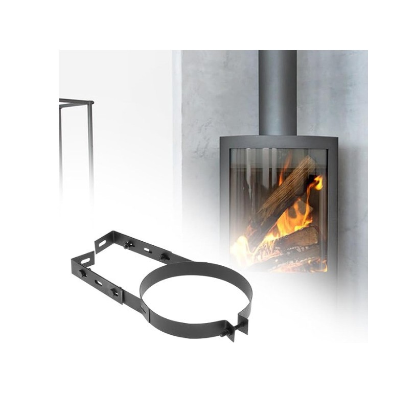 Chimney pipe rack bracket flue liner clip 6 inch stainless steel adjustable wall support hanging clip