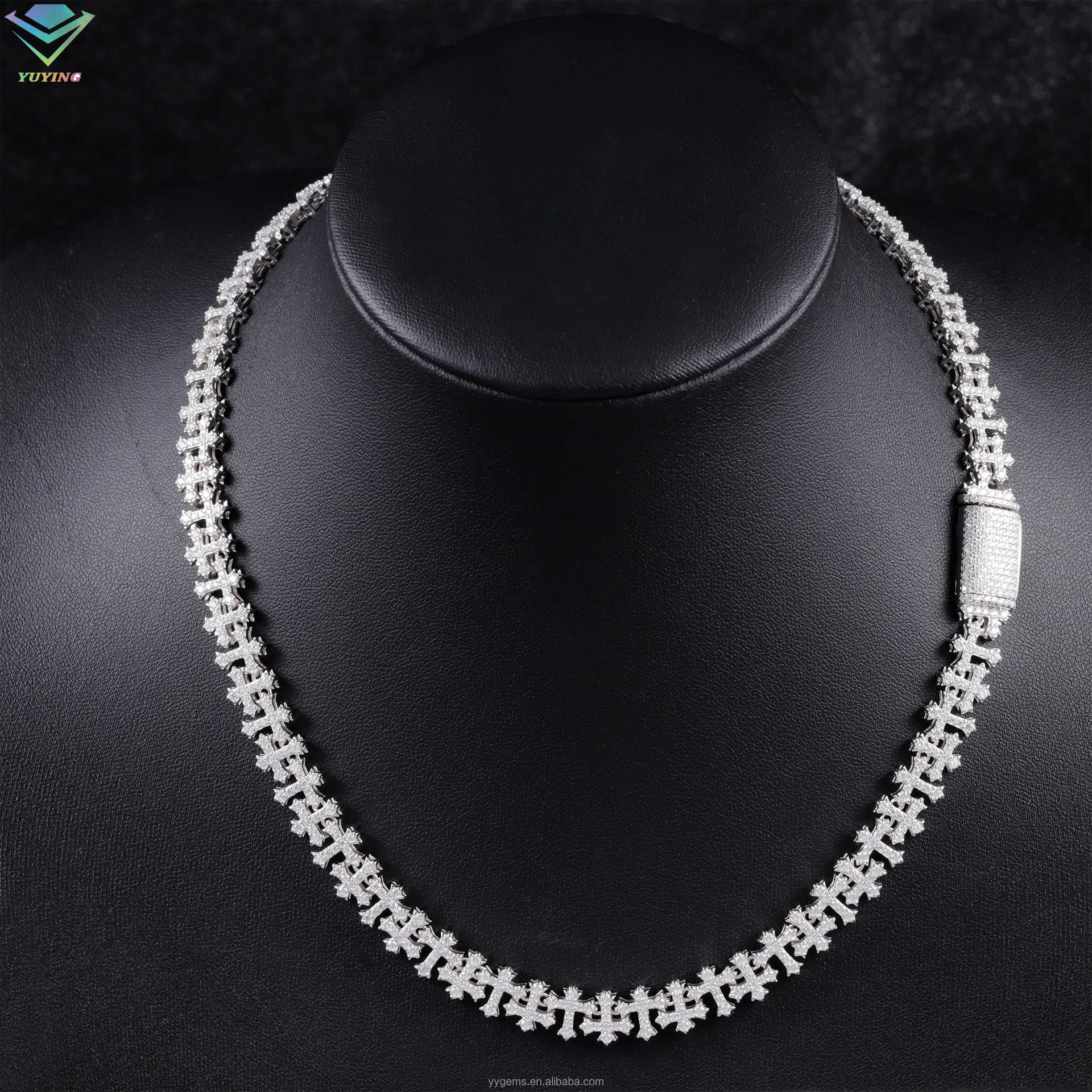 Европейский и американский хип-хоп, серебро S925, крест, ручная установка с моиссанитом, модное ювелирное изделие для мужчин и женщин