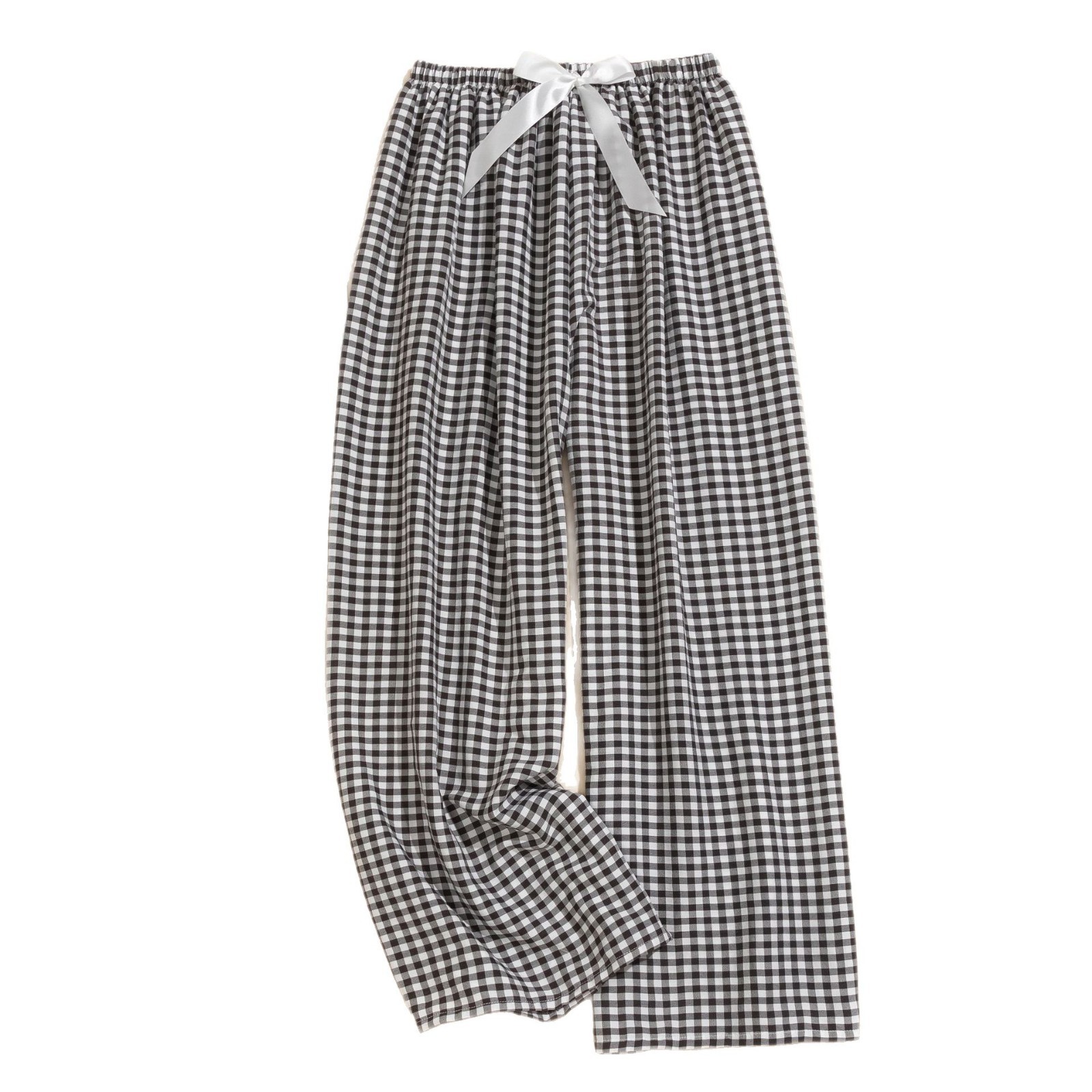 Cloud Cotton Pajama Pants Women's Summer New Style Plaid Home Pants Yarn-dyed Plaid Wide Leg Pants plus size Outer Wearing Pants