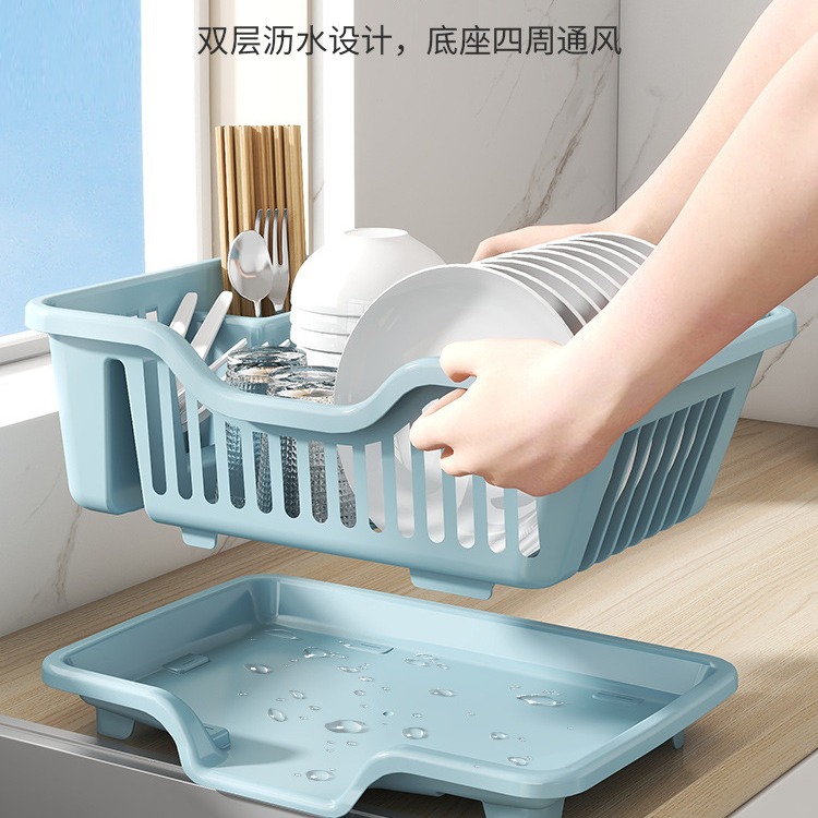 Drainage Dish Rack Kitchen Countertop Tableware Water Filter Storage Cupboard Household Multi-Functional Sink Rack