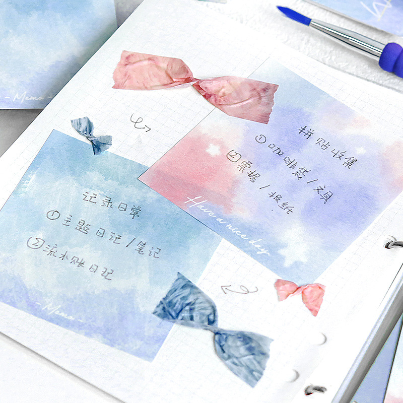 NOTE FOR100 Notes Watercolor Notepad Series Creative Tearable Non-sticky Office Memo Message Paper
