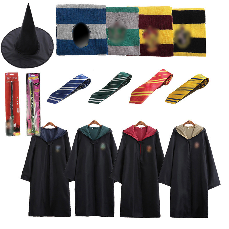 Harry Potter Magic Robe for Adults and Kidsren Magic Robe Set Cosplay Anime Costume Halloween Costume