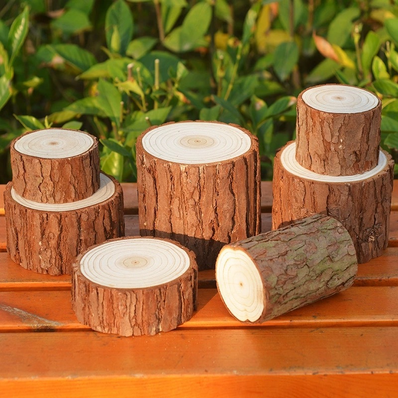 Small Wooden Pile Base Ornaments Log Pier Tree Stump Trunk Shooting Props Handmade DIY Gardening Fireplace Decoration Supply