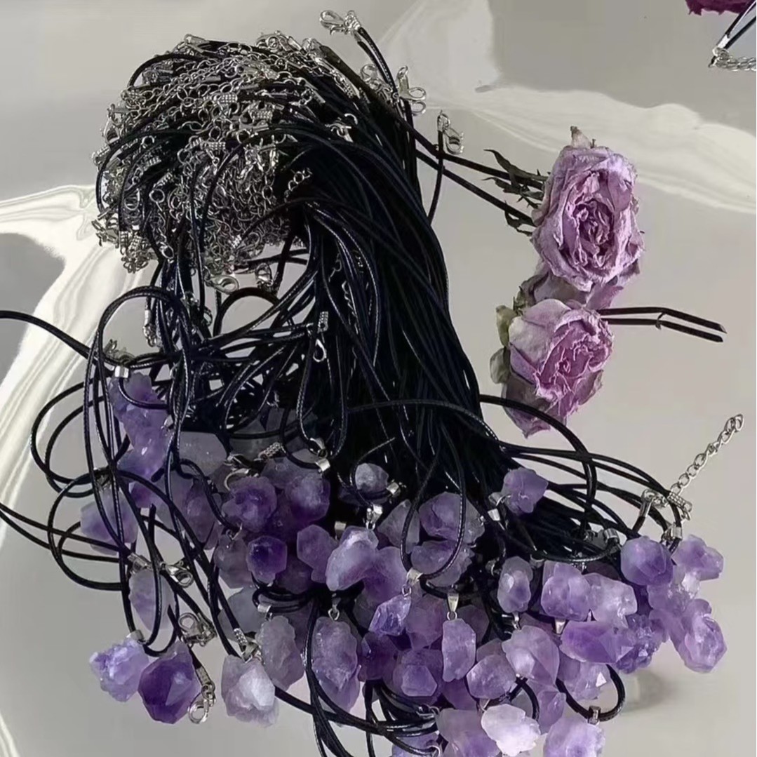 Прямые поставки с завода высококачественная подвеска из аметиста форма аметистовая подвеска DIY каменная подвеска ювелирные изделия