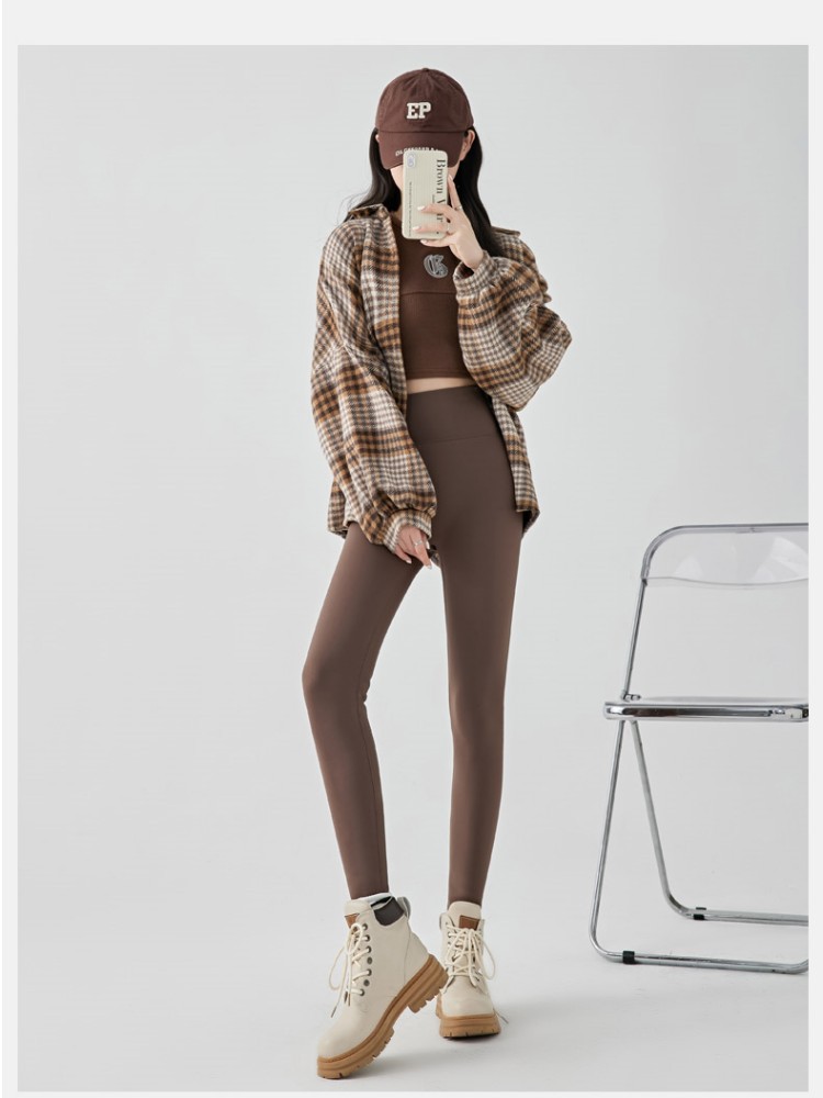 No Awkward Lines Shark Pants for Women, Winter 2025 New Style, Fleece-Lined and Thickened Barbie Pants, Yoga Leggings