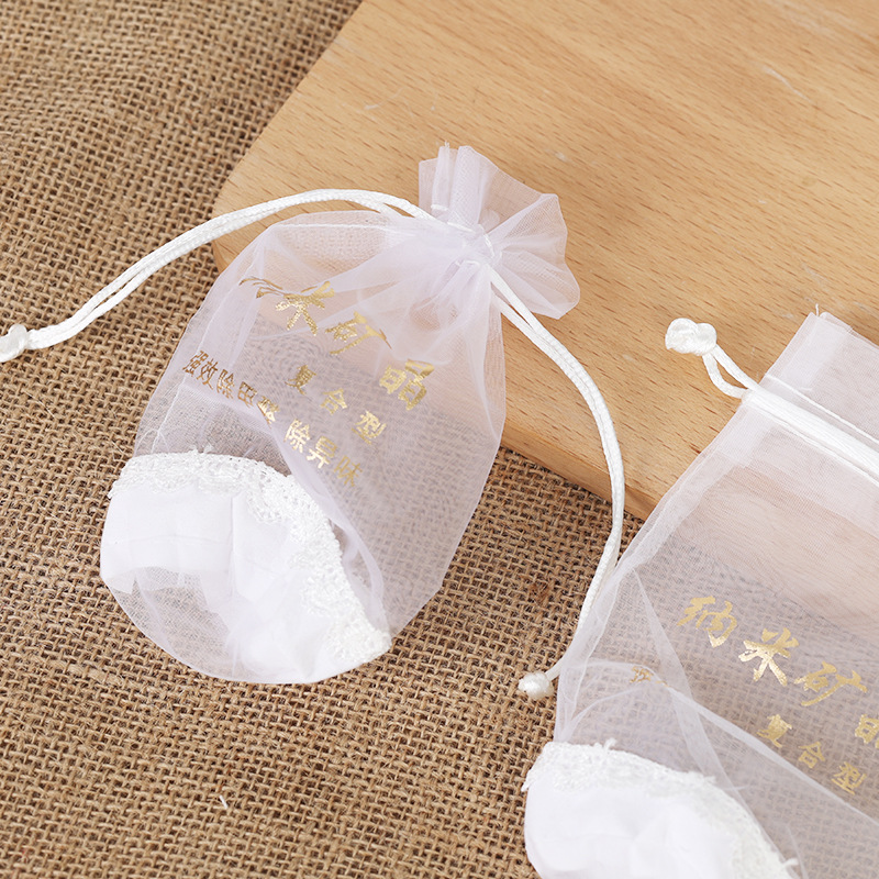 Drawstring Gauze Bag Mesh Bag Transparent Packaging Bag Ready-Made Nano Mineral Crystal Pearl Storage Round Bottom Environmentally Friendly Bag Sachet