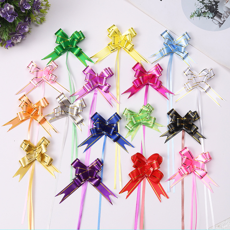 Free Shipping 18mm Small Trumpeter Flower Christmas Holiday Gift Packaging Phnom Penh Printed Bow Flower Ribbon