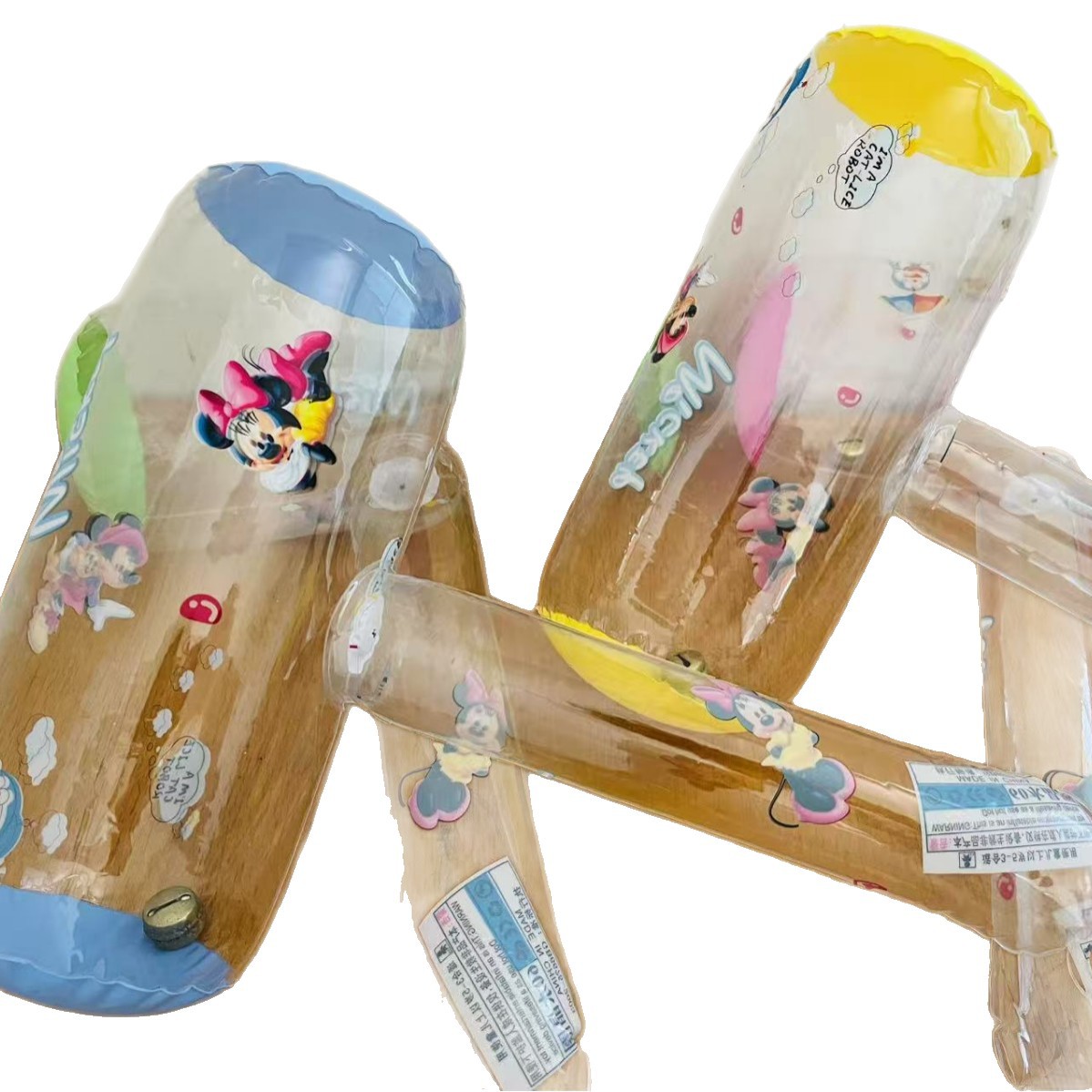 Transparent Glitter Inflatable Hammer Pvc Stress Relief Hammer Night Market Stall Children's Toy Gift Nostalgic Transparent