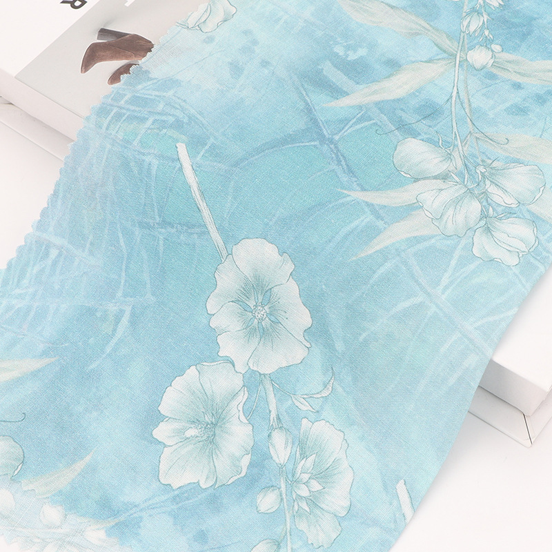 In-Stock New Chinese-Style Fabric for Spring and Summer, High-Density High-Count Tencel Ramie Fabric, Lightweight and Breathable Fabric