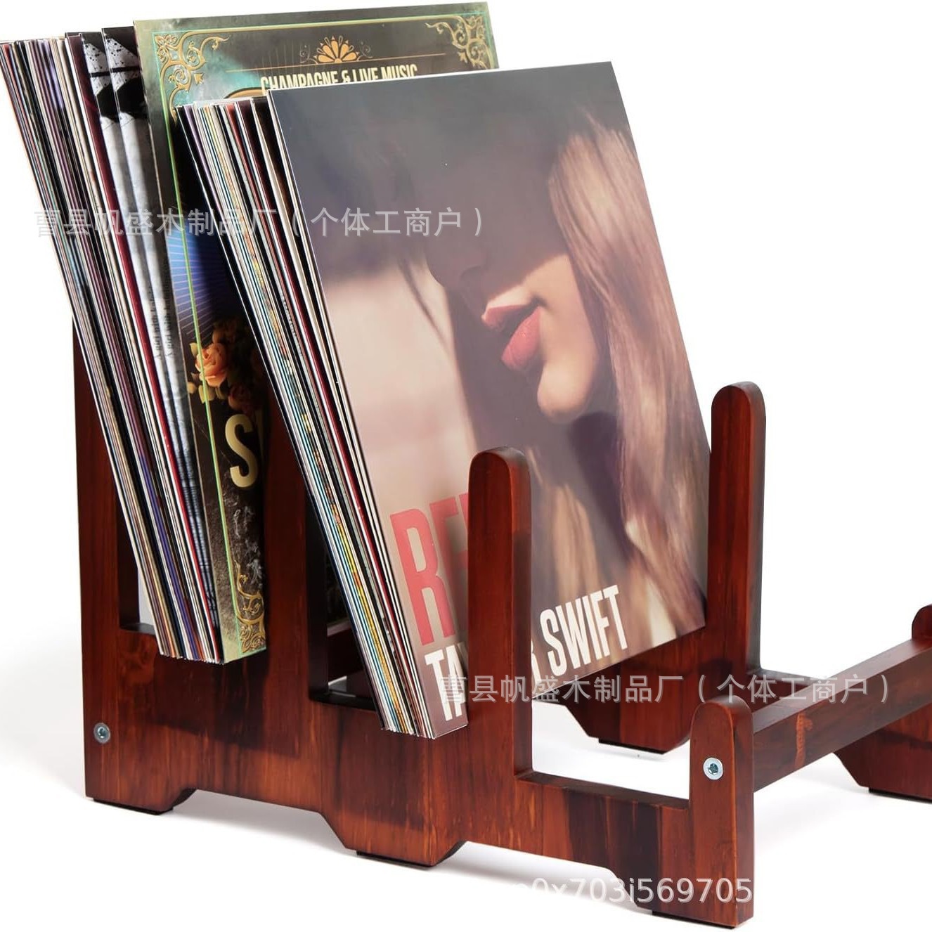 Spot Solid Wood Record Rack Retro Album Display Rack Photo Album Cd Display Rack Creative Wooden Vinyl Record Rack