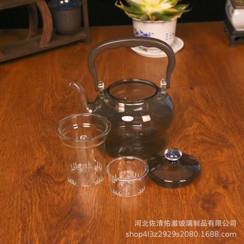 Electric Ceramic Stove with Handle, Dual-Use for Heating and Steaming, Flower Tea Pot, High-Temperature Resistant High Borosilicate Glass Starry Sky Pot, Starry Sky Gradient