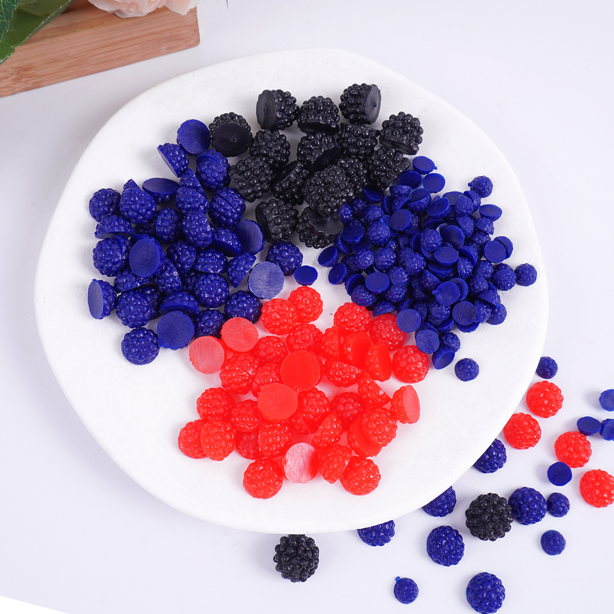 ПВХ искусственные мини-ежевики, малины, DIY, крем, клей, аксессуары, маленький фрукт, половина ежевики, слайм материал