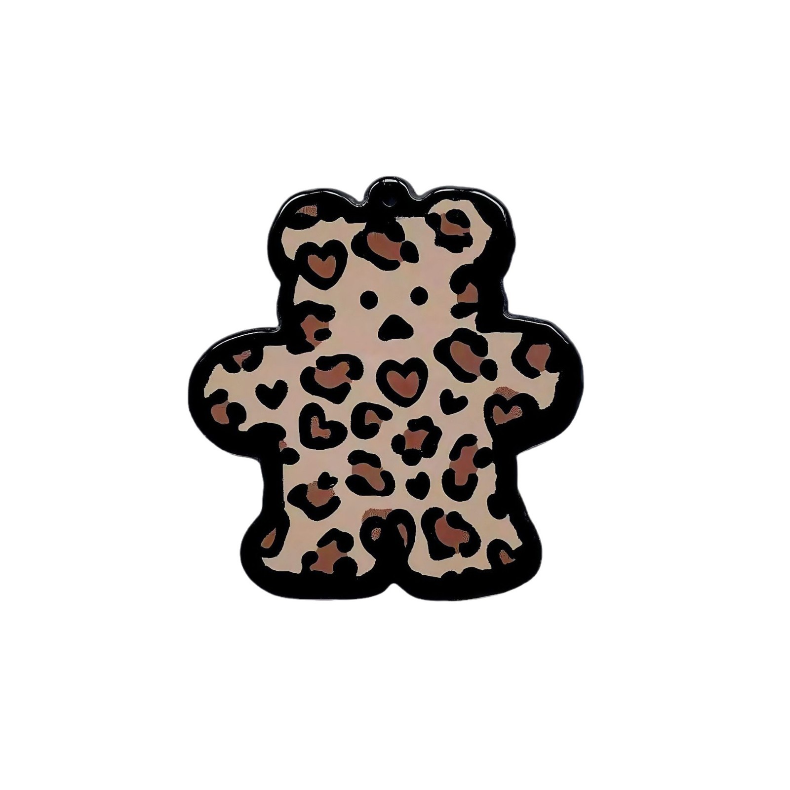 Acrylic Large Double-Sided Korean-Style Leopard Print Bear Bag Accessories DIY Phone Chain Keychain Pendant Ornaments