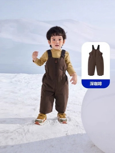 2025 Winter New Style Three-Proof down Thickeneded Overalls for Boys and Girls, Children's Baby Winter Pants Overalls