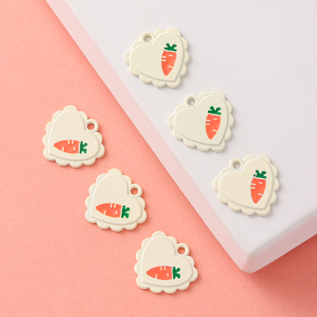 New small strawberry carrot oil alloy jewelry accessories women bracelet necklace earrings DIY pendant wholesale