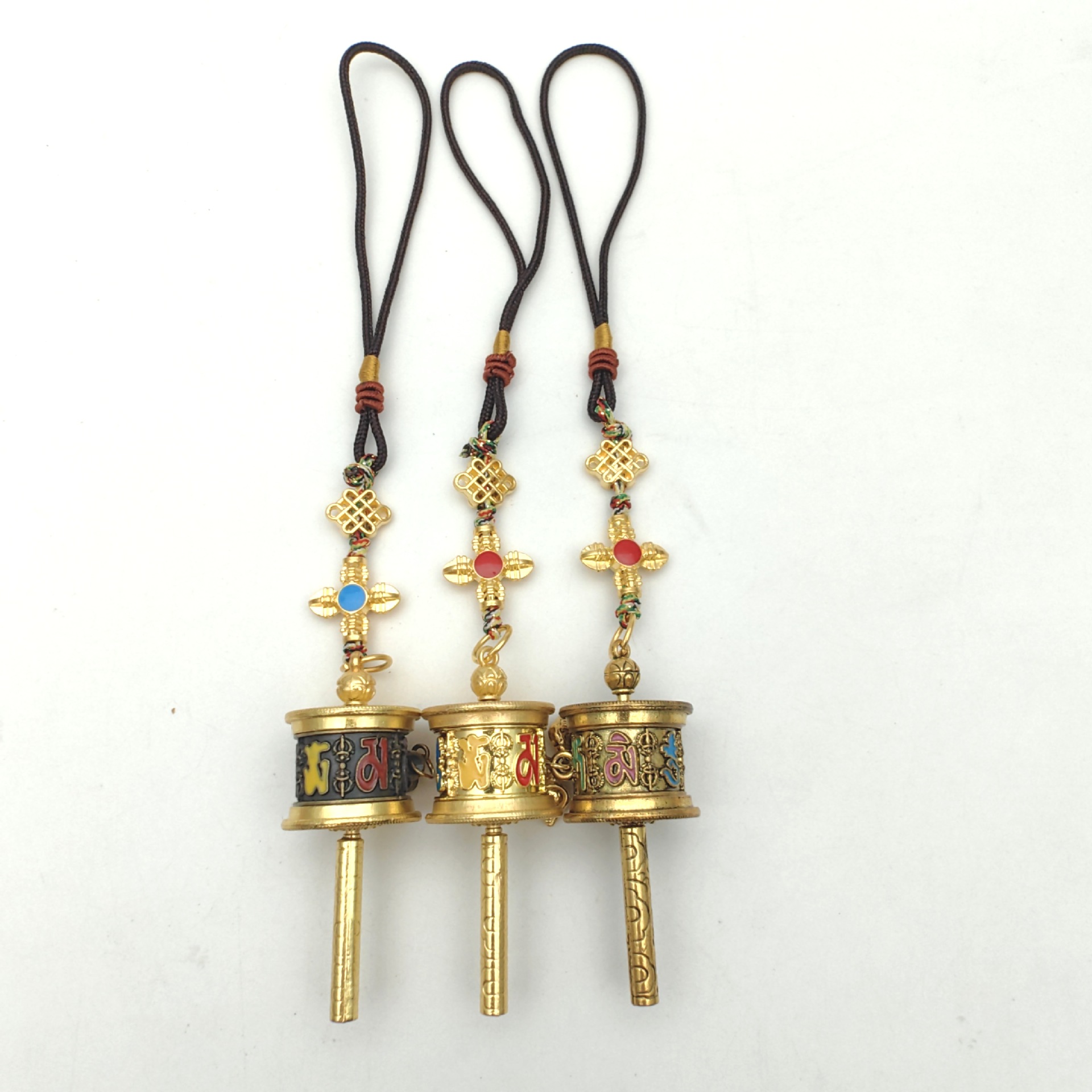 Xizang Prayer Wheel Six-Character Mantra Retro Ethnic Style Diamond Rope Bag Car Pendant Fashion Jewelry