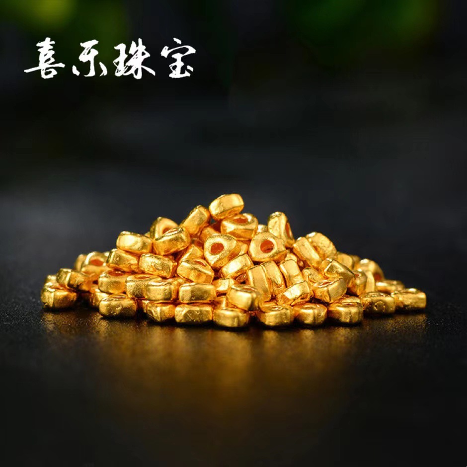 золотой сломанный браслет треугольные разделительные бусины чистое золото 999 браслет треугольные разделительные сломанные золотые аксессуары оптом