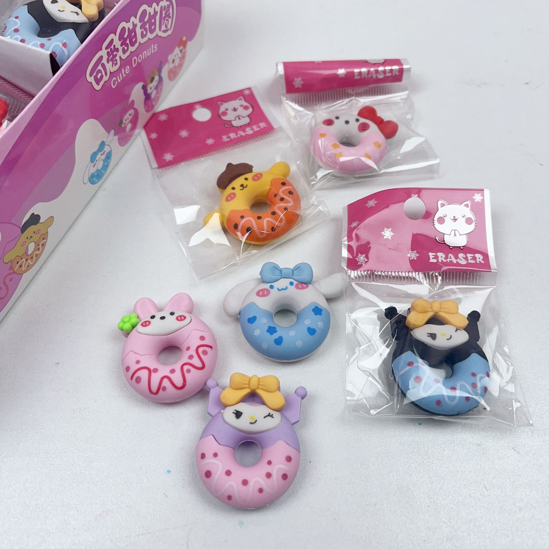 Sanrio Donut Eraser Cute Cartoon Style Kindergarten Children's Student Small Gift Reward Stationery