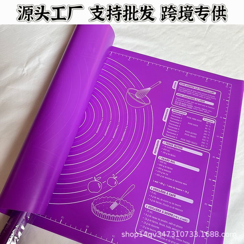 Cross-border hot selling 45*60 kneading pad rolling pad kitchen baking table pad chopping board non-stick pad with dial in stock