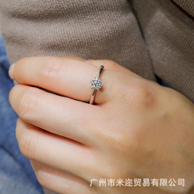 Cultivate Diamond 925 30 Minutes 50 Minutes 1 karat 18K Gold Classic Six-Claw Four-Claw Wedding Ring Women's Diamond