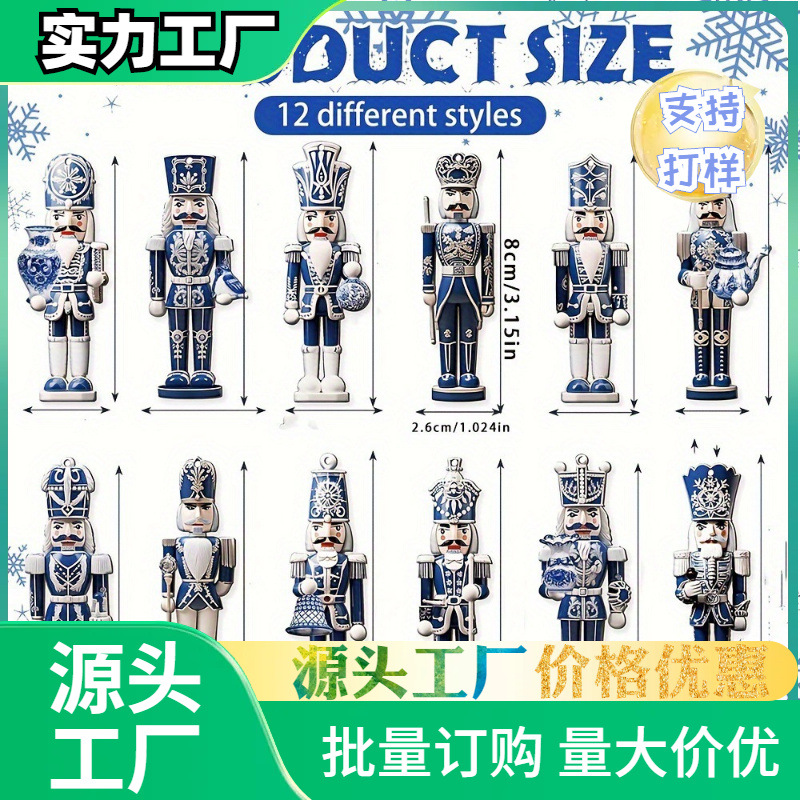 Cross-Border New Product Christmas Nutcracker Wooden Christmas Tree Decoration Pendant Wooden Christmas Tree Holiday Decorations