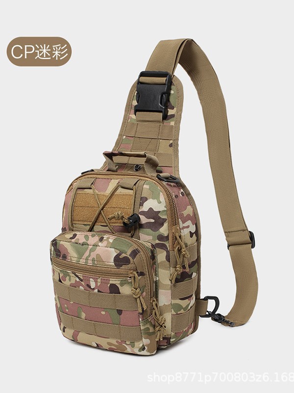 Outdoor Sports Men's Chest Bag Can Be Worn Diagonally, Multifunctional Hand-Held Crossbody Bag, Tactical Chest Bag, Wear-Resistant, Cross-Border Outdoor
