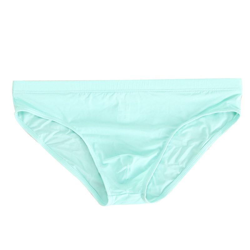 Men's briefs T underwear Ice Silk breathable skin-friendly quick-drying ice feeling low waist sexy summer ultra-thin transparent cross-border
