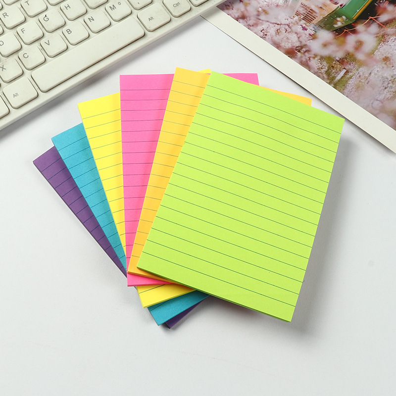 Ins Sticky Note Simple Style Horizontal Line Japanese Style Student Notebook Colorfulful Cute Creative Tearable Line Paper