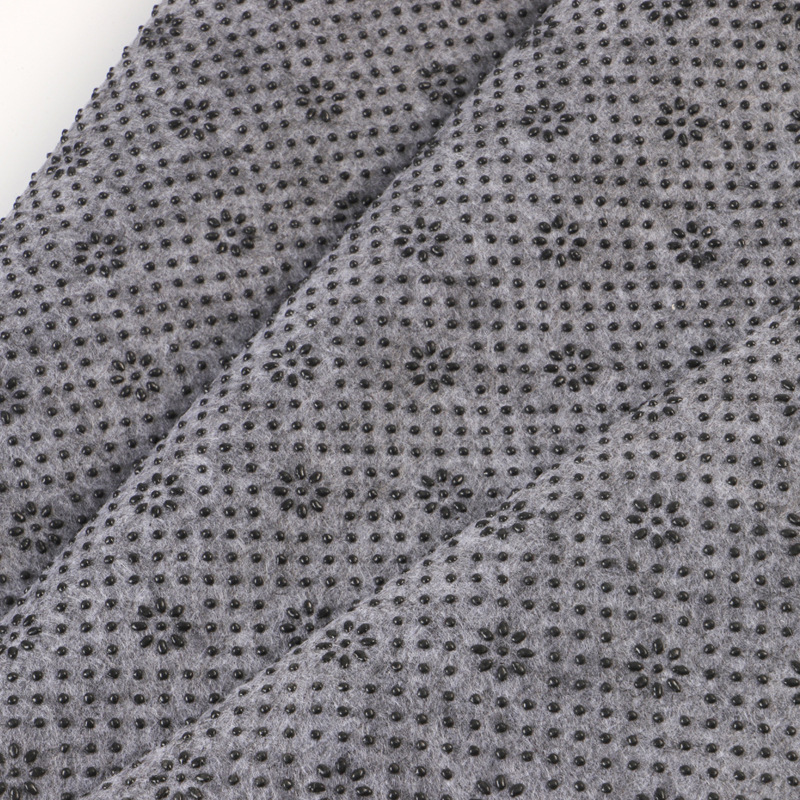 Factory Direct supply new gray felt cloth plum blossom plastic drop non-slip cloth car cushion carpet pillow non-slip fabric