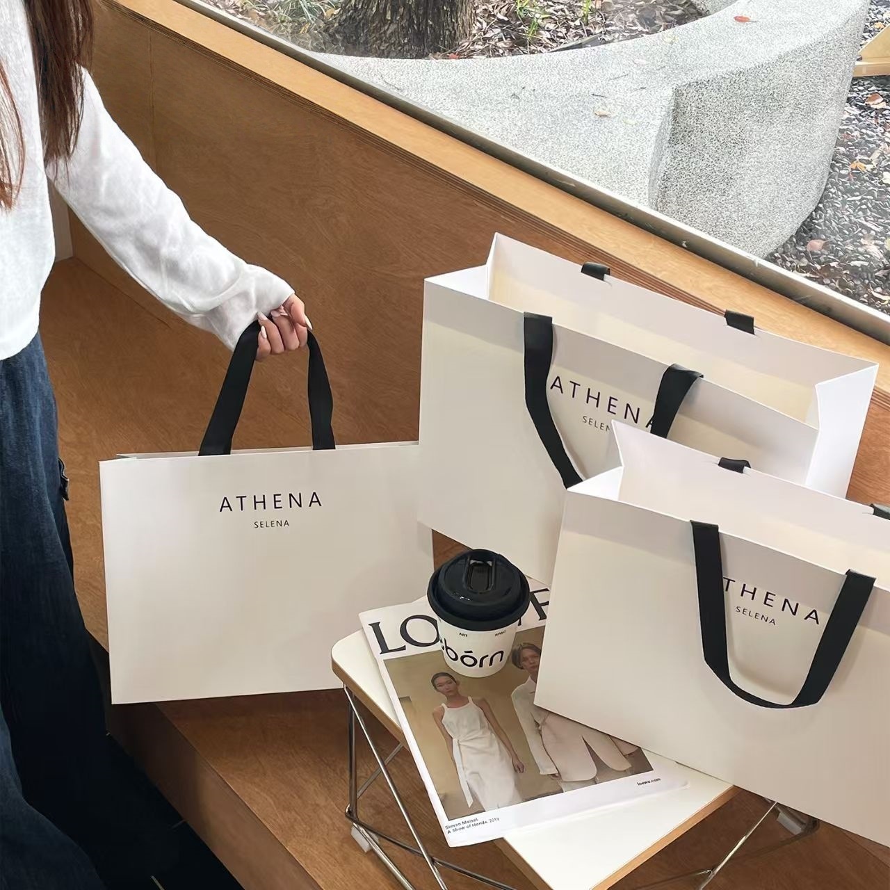 Элитные бумажные пакеты, кастомизированные для ювелирных изделий, элитные бумажные сумки, кастомизированные для магазинов очков, подарочные пакеты из белого картона