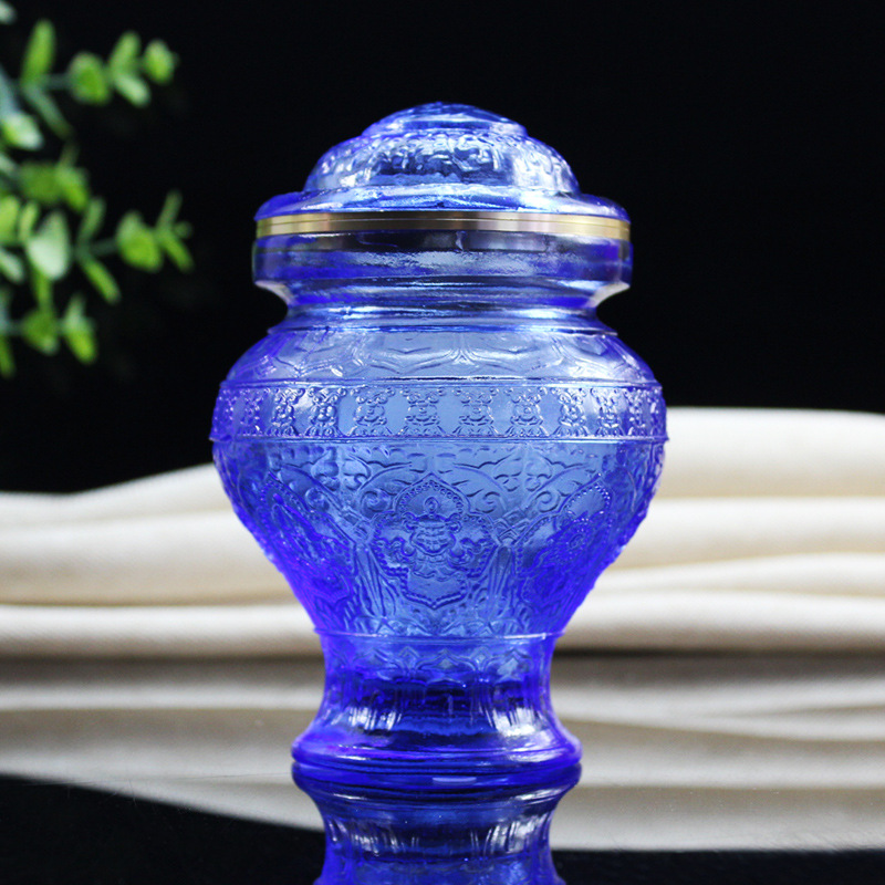 Fengming Glaze Bottle Eight Auspicious Ancient Method Glaze Desktop Ornaments in Front of Buddha for Huang Caishen Manjusri Dragon King Bottle