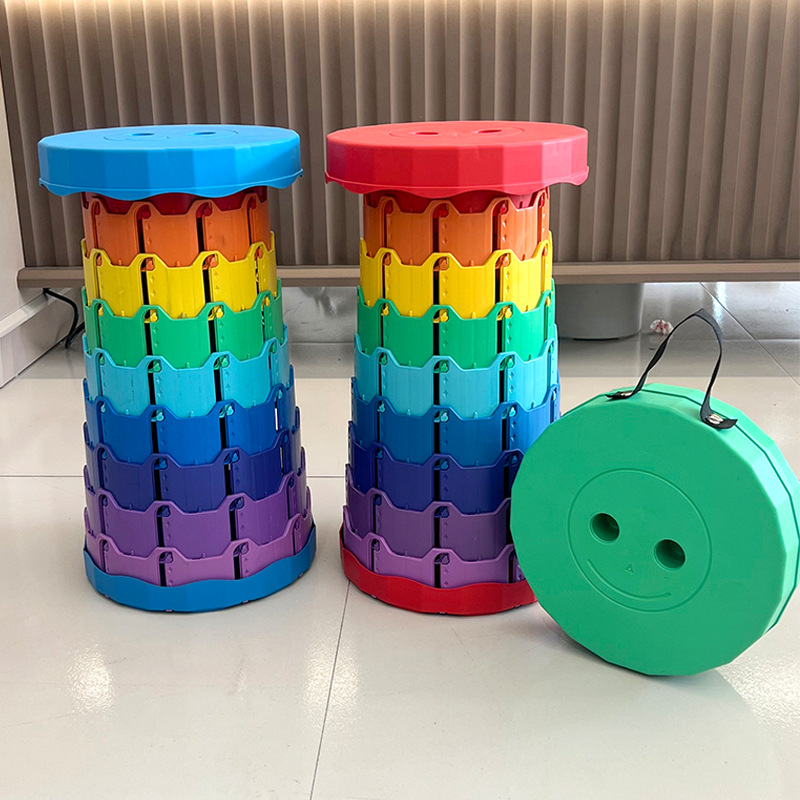 Portable Storage Fishing Stool, Household Retractable Stool, Manufacturer Wholesale, Outdoor Camping Stall Plastic Folding Stool