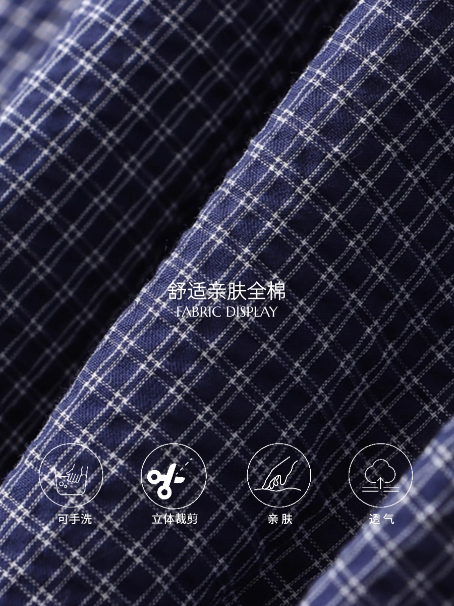 3th Morning with belt Middle Korean blue plaid shirt dress ZY2641