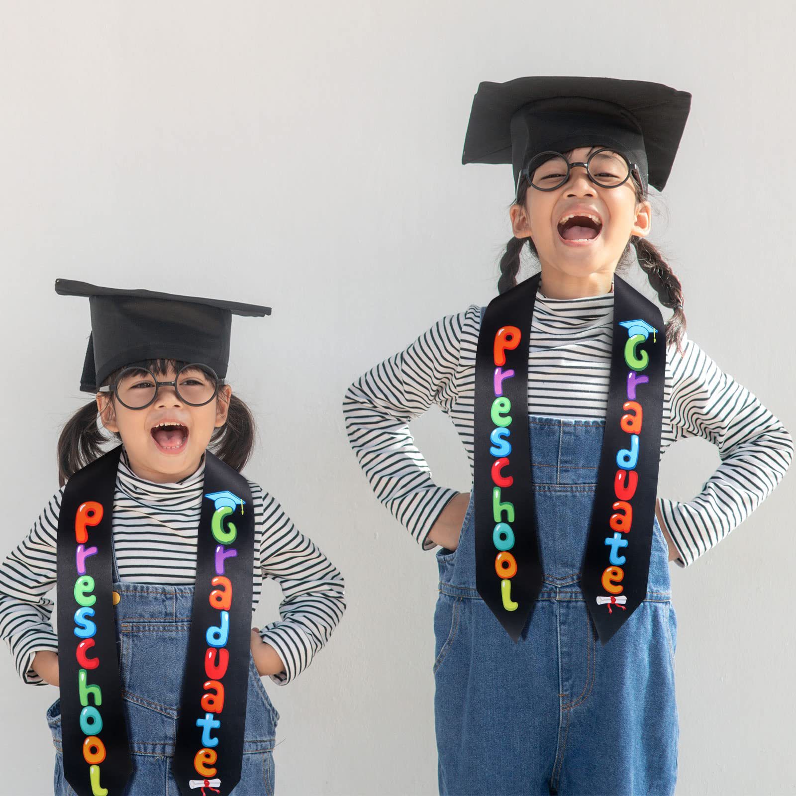 Cross-Border Graduation Season Children's Ribbon Etiquette Shoulder Strap Preschool Kindergarten Graduation Printed Honor Award Satin Shawl