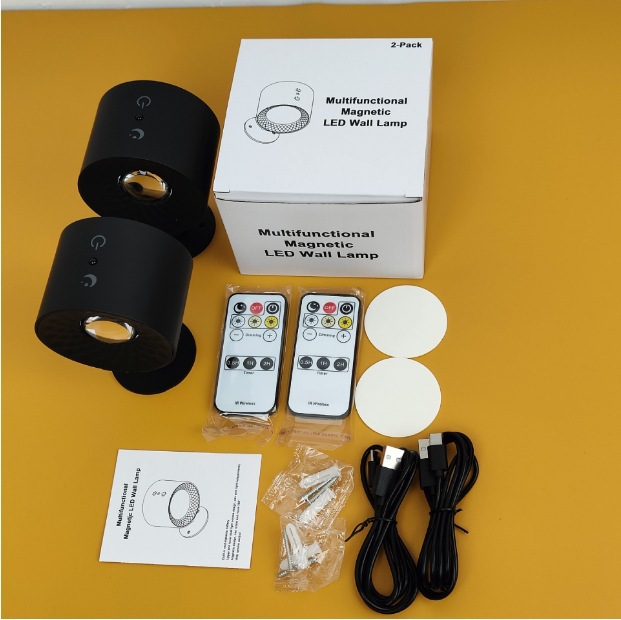 Single-Head Double-Head Magnetic Wall Lamp Bedroom Lamp Eye Protection Bedside Lamp Corridor Night Light Wall Lamp Nordic Style Three Color Temperatures