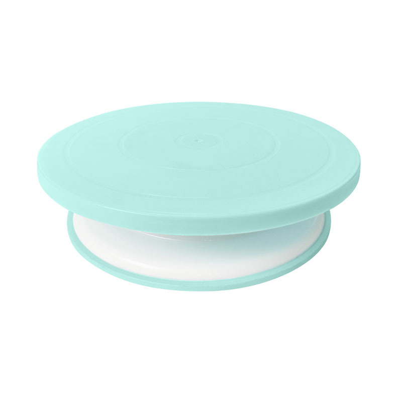 diy cake turntable pp plastic 11 inch with non-slip Nordic pink yellow green baking rotating decorating table